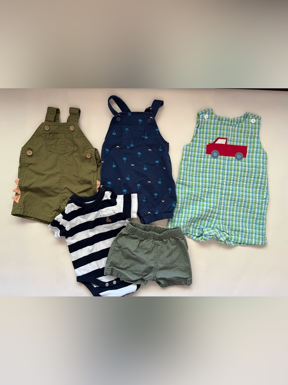 GAP Toddler 5-Piece Romper & Bodysuit Set - Green, Navy, White
